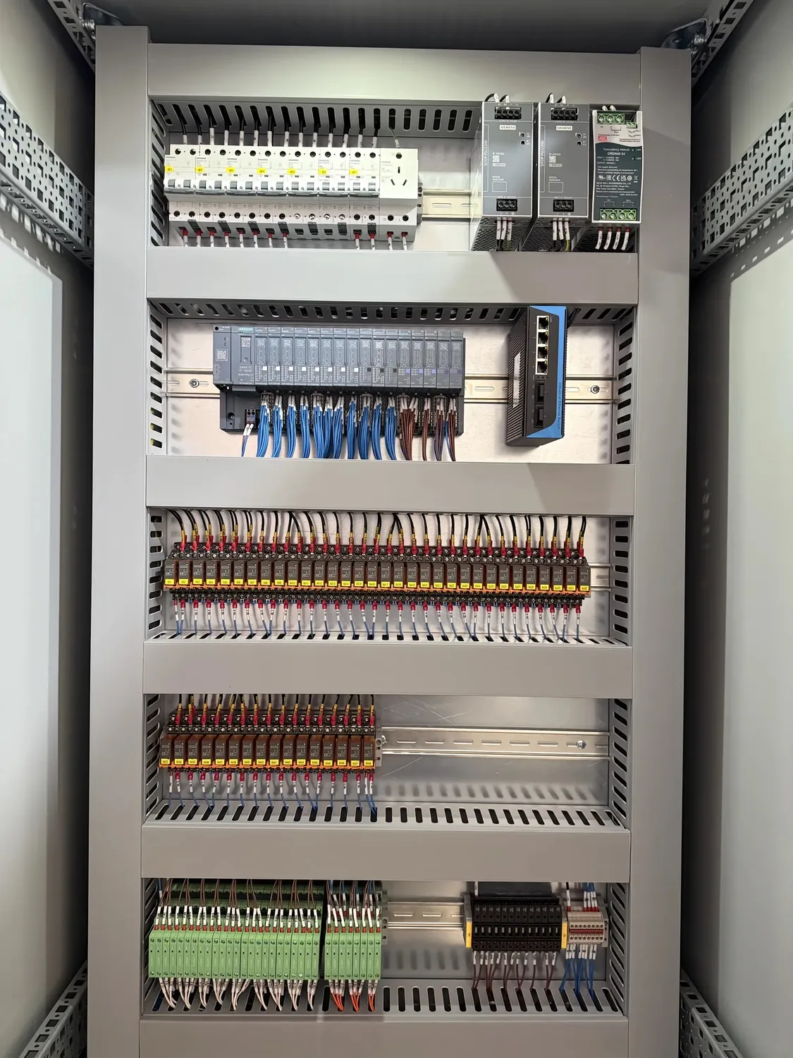 remote i/o wiring detail for wastewater treatment PLC control cabinet