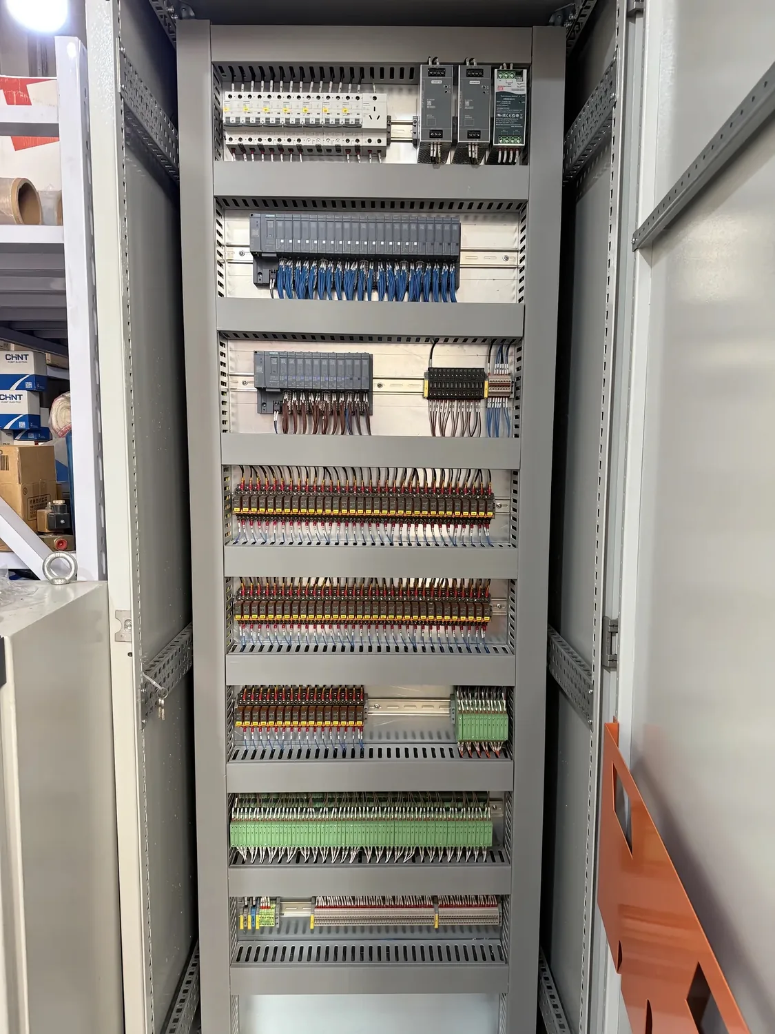 control cabinet component layout for wastewater treatment PLC control cabinet