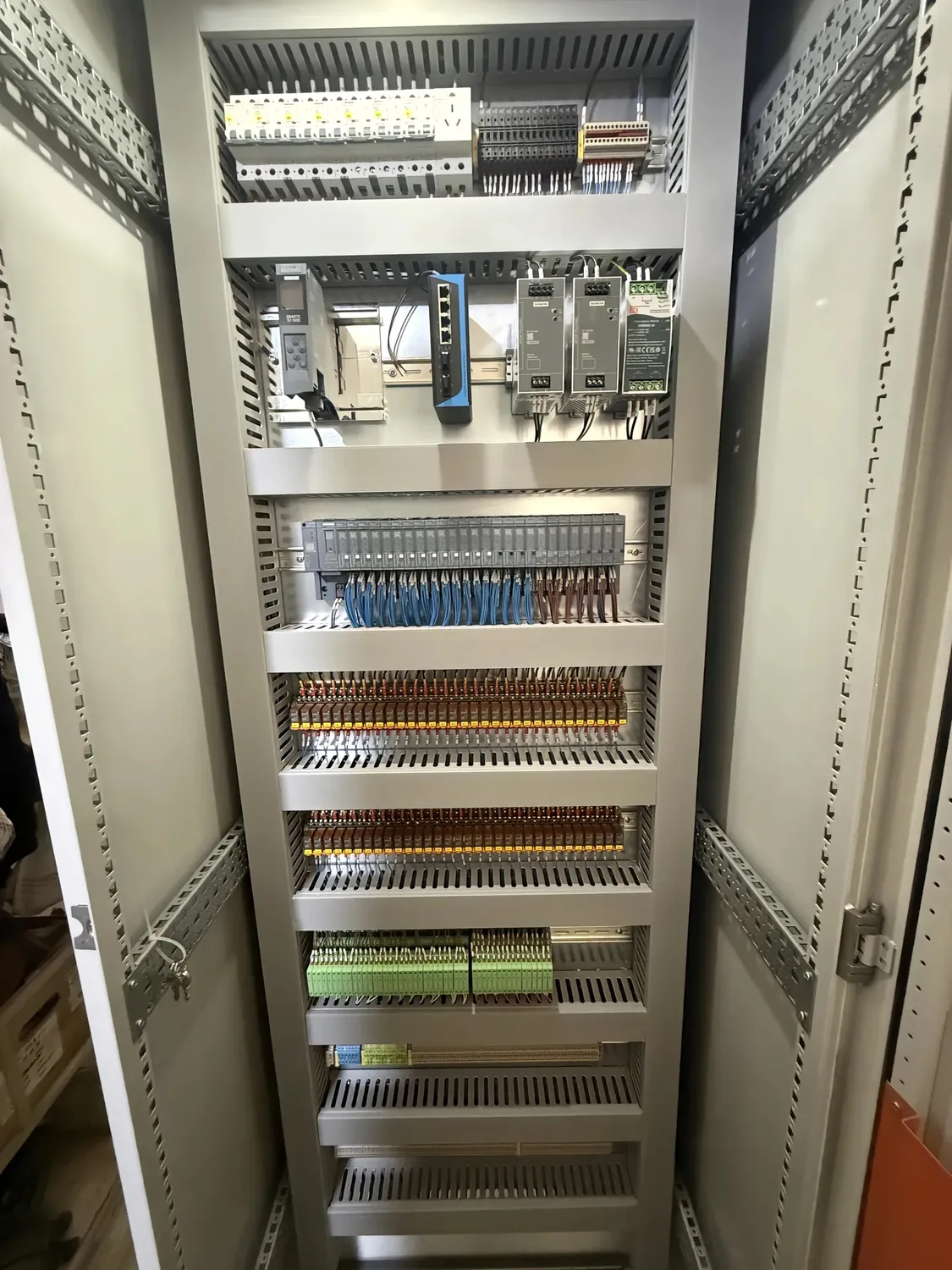 relay isolation rows for wastewater treatment PLC control cabinet