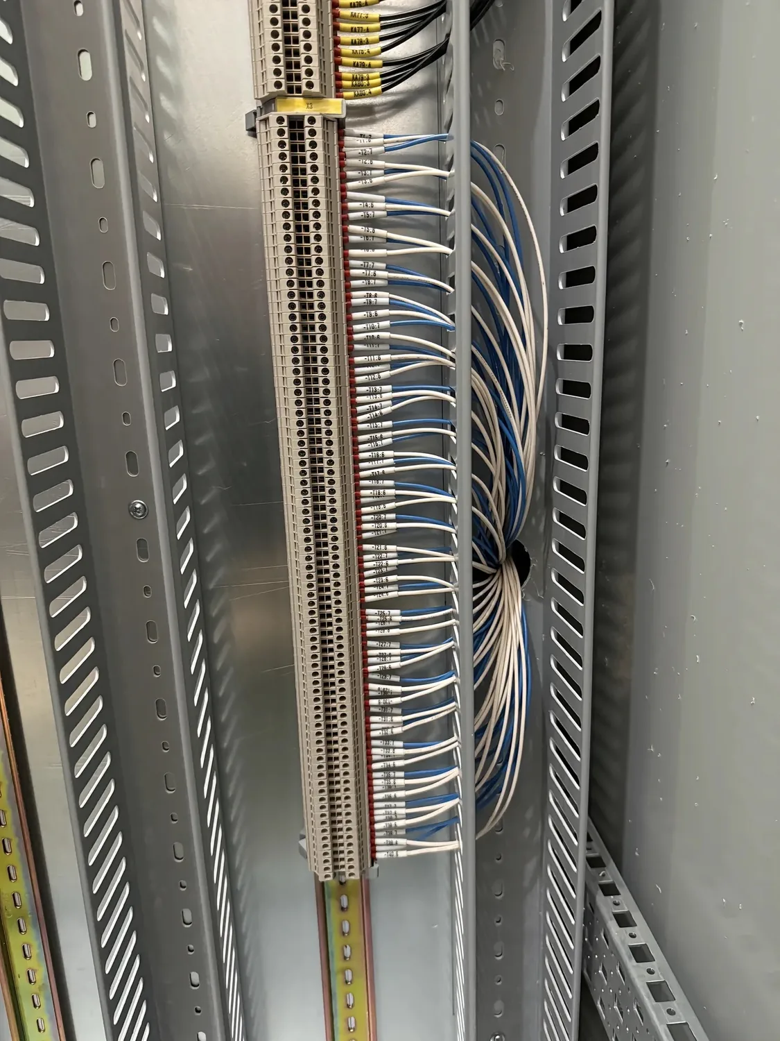 relay output and cable termination for wastewater treatment PLC control cabinet