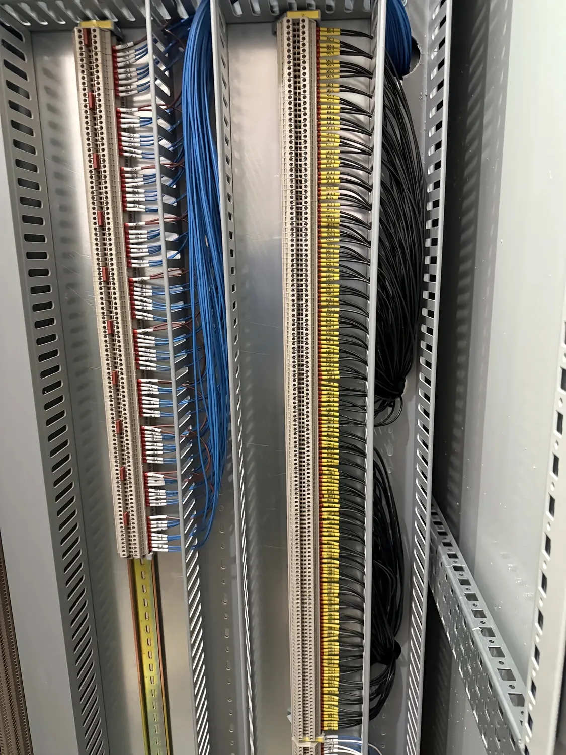 field wiring terminal area for wastewater treatment PLC control cabinet